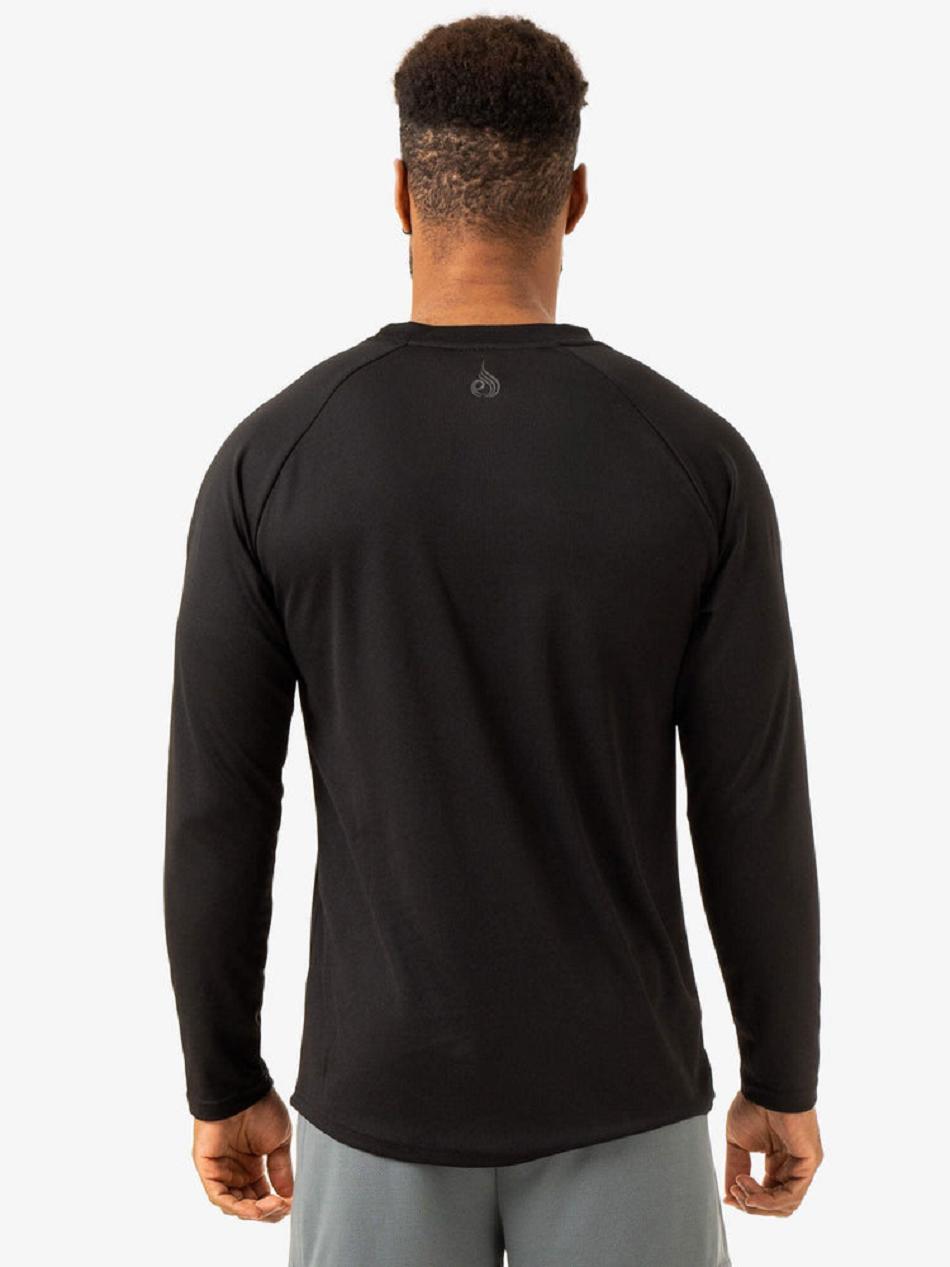 Black Men's Ryderwear Overdrive Long Sleeve Top Top | REH92943