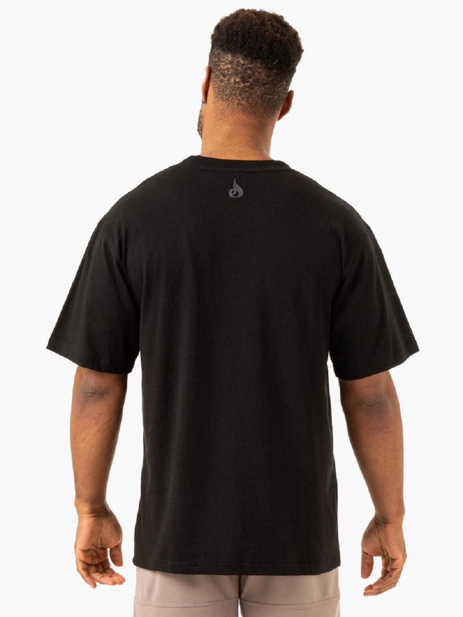 Black Men's Ryderwear Overdrive Oversized T-shirt | 89YR85715