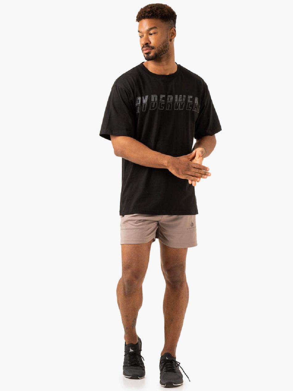 Black Men's Ryderwear Overdrive Oversized T-shirt | 89YR85715