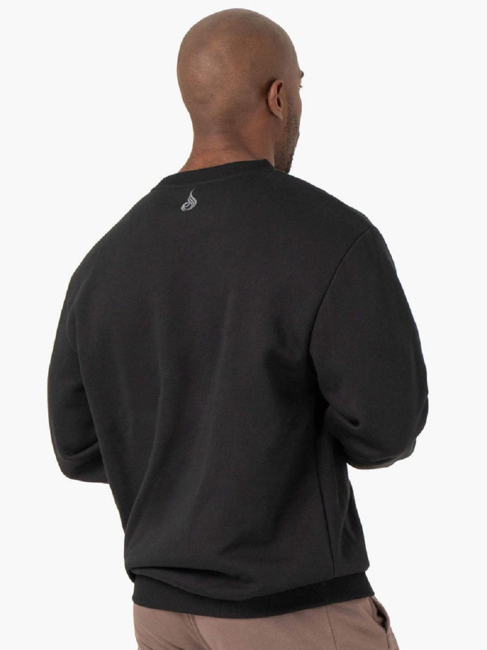 Black Men's Ryderwear Pursuit Pullover Active Lounge | 157J41958