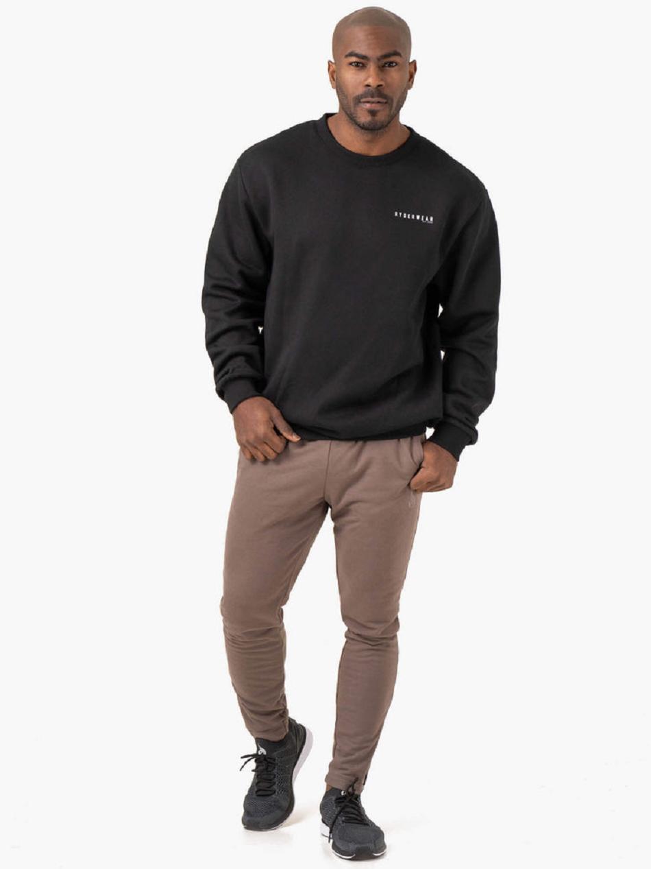 Black Men's Ryderwear Pursuit Pullover Active Lounge | 157J41958