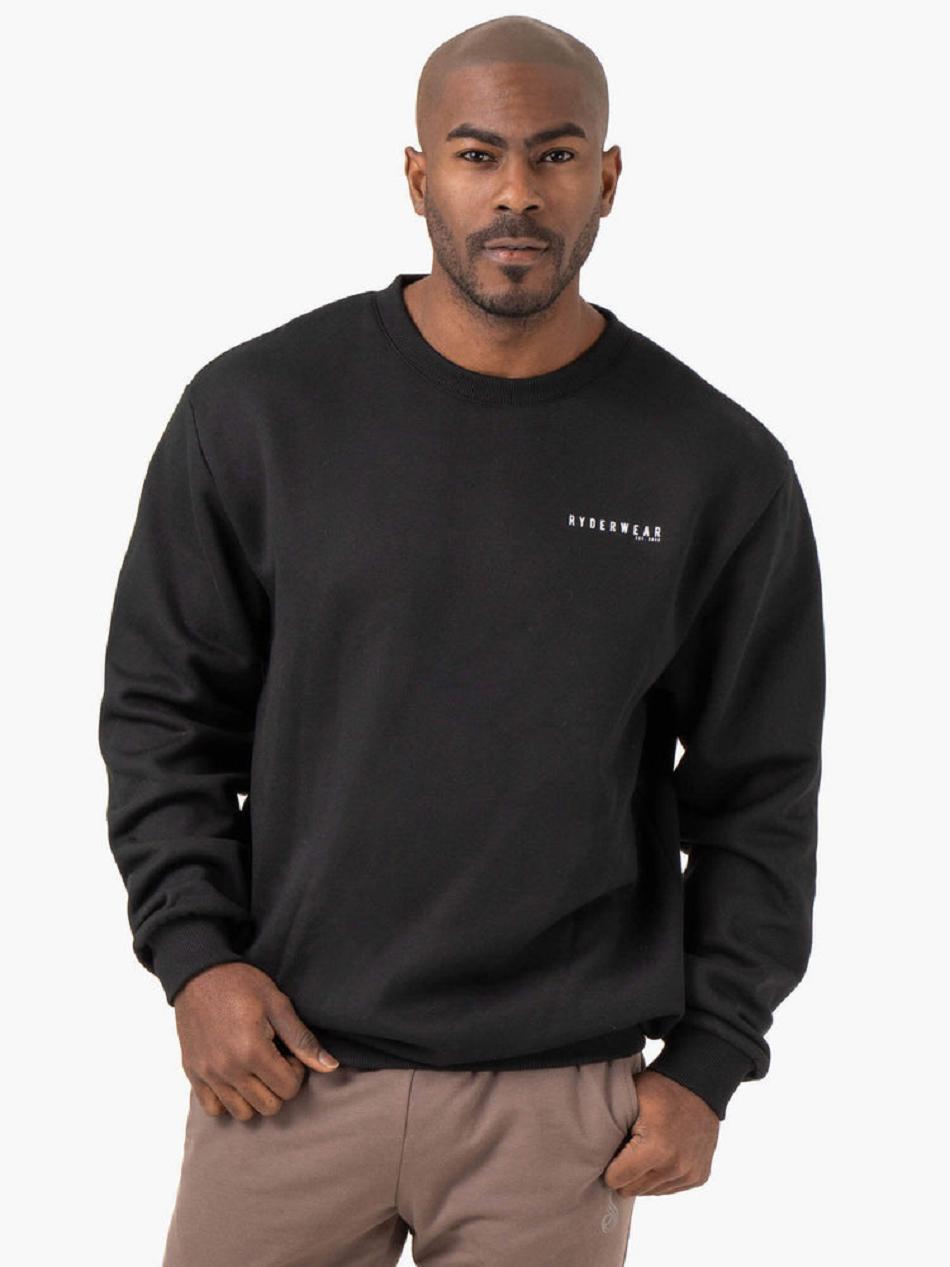 Black Men\'s Ryderwear Pursuit Pullover Sweaters | 91RW84185