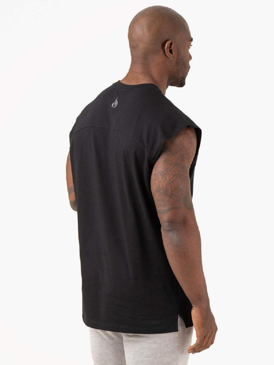 Black Men's Ryderwear Pursuit Wide Cut Tank Top | 151IV26246