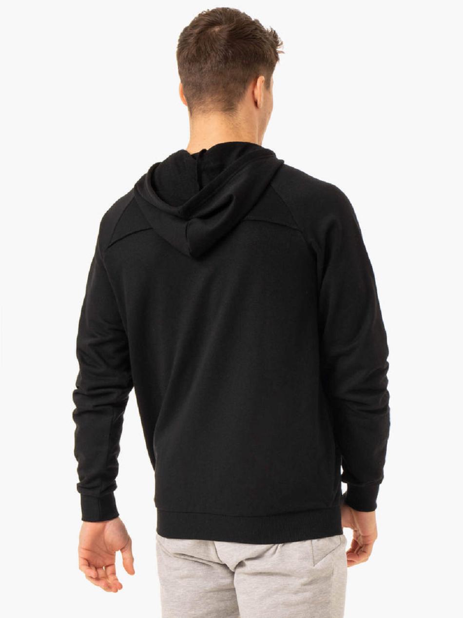 Black Men's Ryderwear Pursuit Zip Up Hoodie Top | 67U8795469