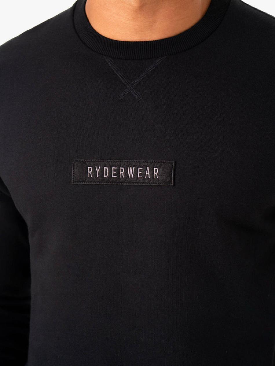 Black Men's Ryderwear Recharge Pullover Top | 181F38072