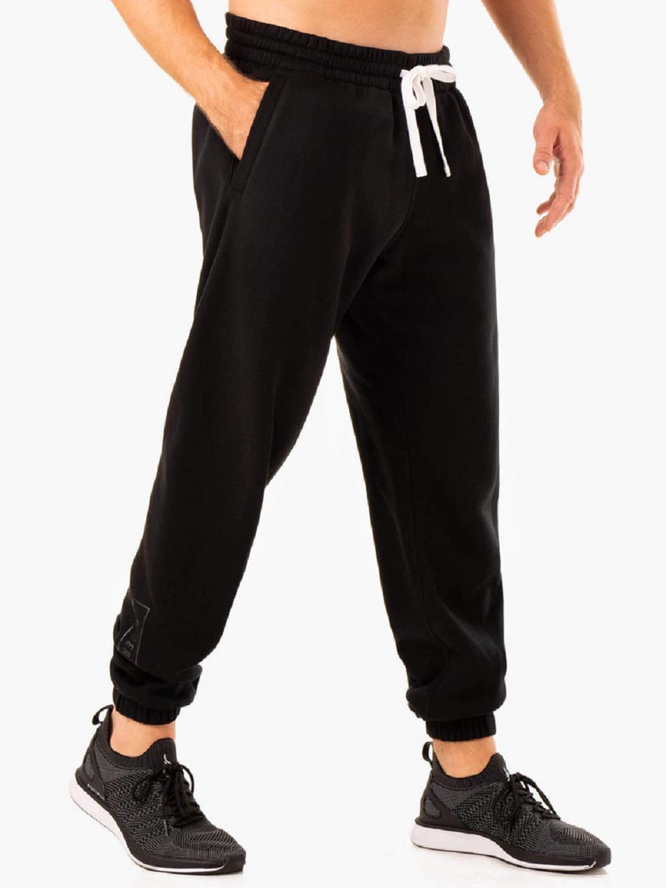 Black Men's Ryderwear Recharge Relaxed Track Pants | 145Y89330