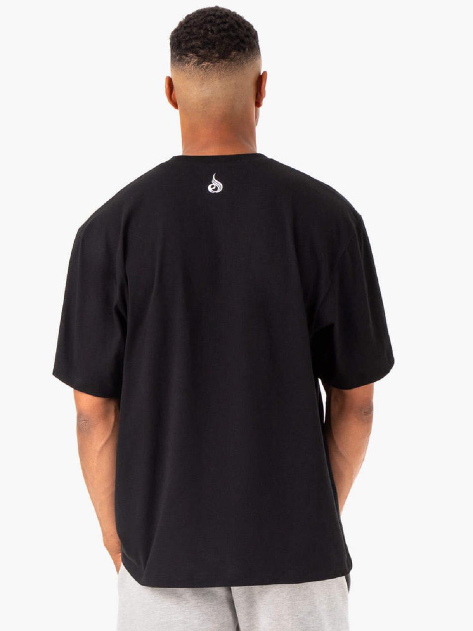 Black Men's Ryderwear Recharge T-Shirt Top | TNTY94353