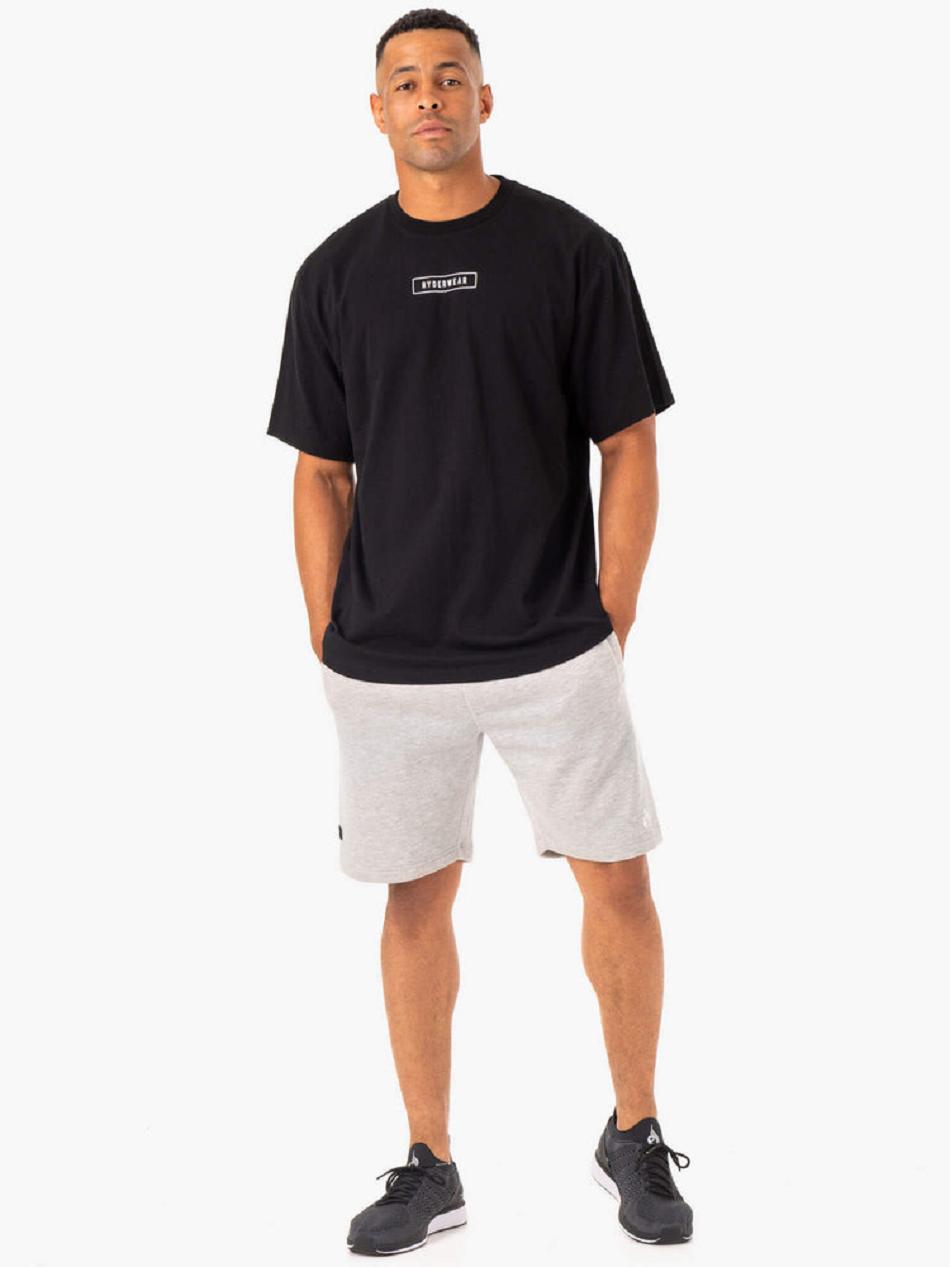 Black Men's Ryderwear Recharge T-Shirt Top | TNTY94353