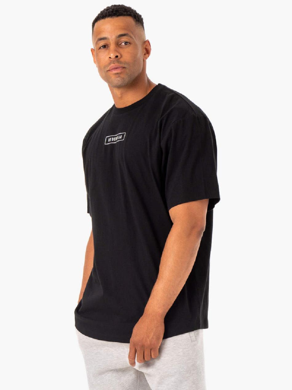 Black Men's Ryderwear Recharge T-shirt | 146IV91931