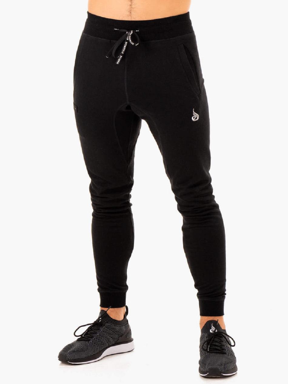 Black Men\'s Ryderwear Recharge Tapered Track Pants | 98GA86757