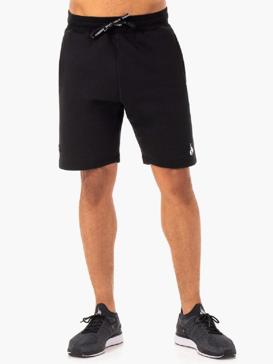 Black Men's Ryderwear Recharge Track Shorts | 92RC39643