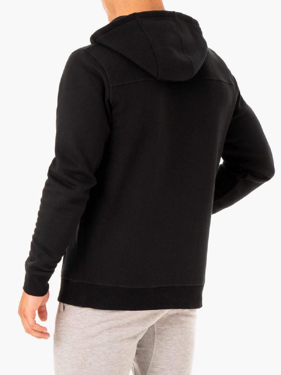 Black Men's Ryderwear Recharge Zip Up Hoodie Top | 650Y42286