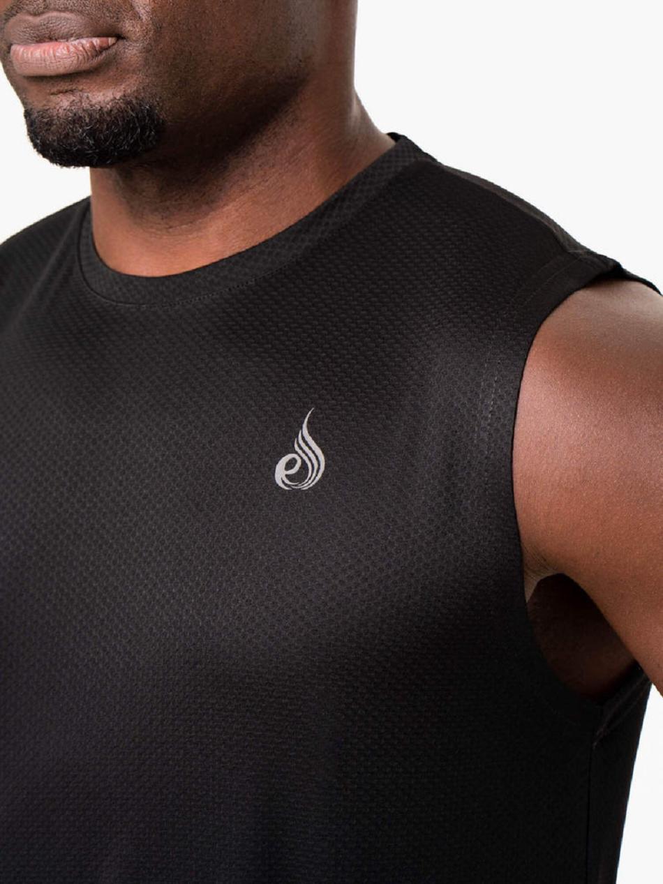 Black Men's Ryderwear Reflex Mesh Baller Tank Top | 136T10180