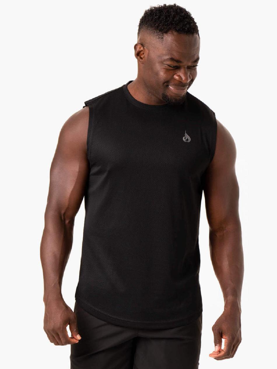 Black Men\'s Ryderwear Reflex Mesh Baller Tank Top | 136T10180