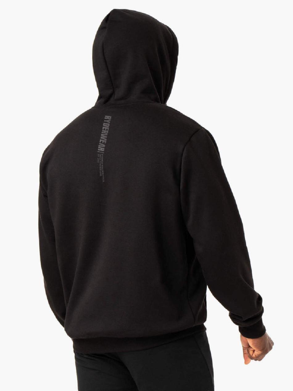 Black Men's Ryderwear Reset Pullover Hoodie Top | 125S96726