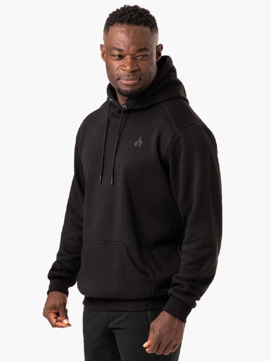 Black Men's Ryderwear Reset Pullover Hoodie Top | 125S96726