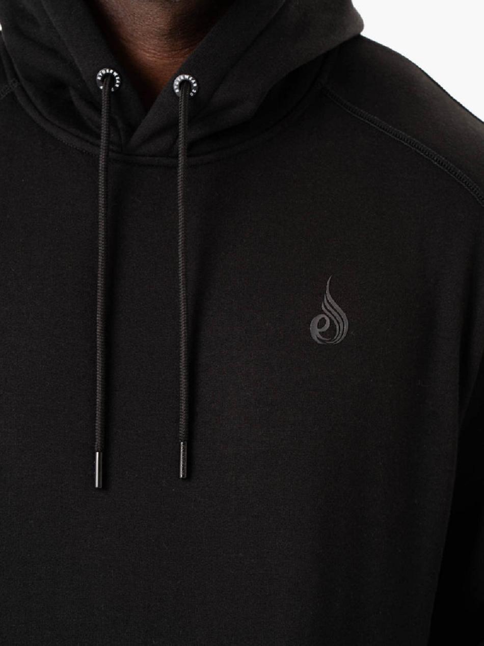 Black Men's Ryderwear Reset Pullover Hoodie Top | 125S96726