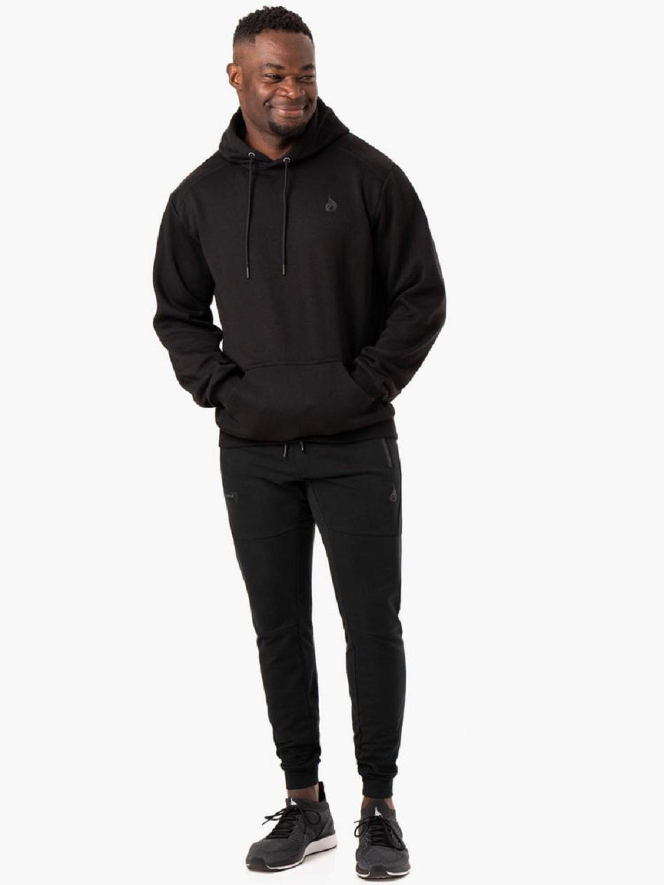 Black Men's Ryderwear Reset Pullover Hoodie Top | 125S96726