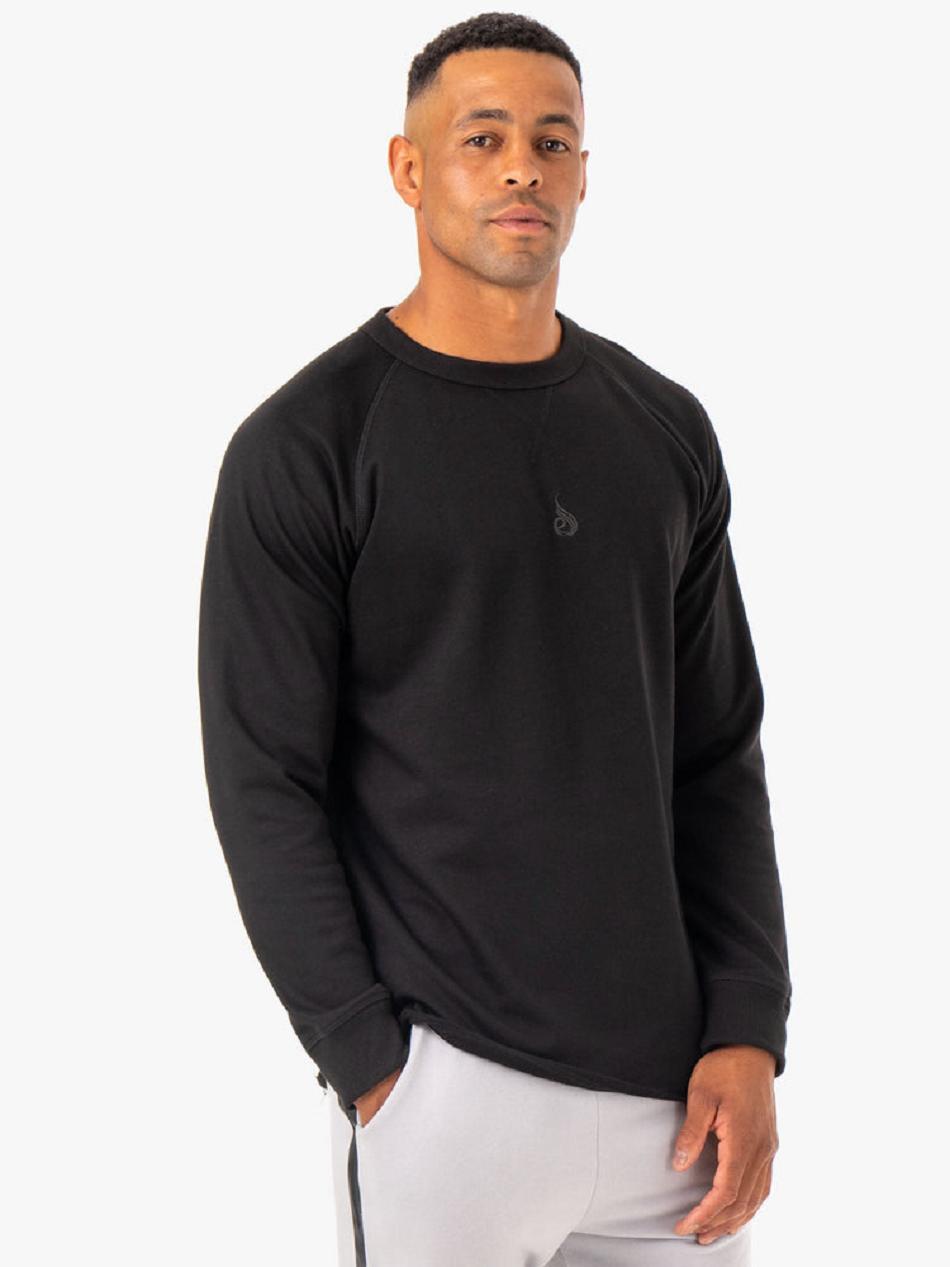 Black Men's Ryderwear Restore Crew Neck Top | ES8956078