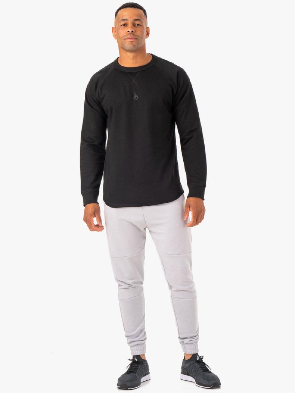 Black Men's Ryderwear Restore Crew Neck Top | ES8956078