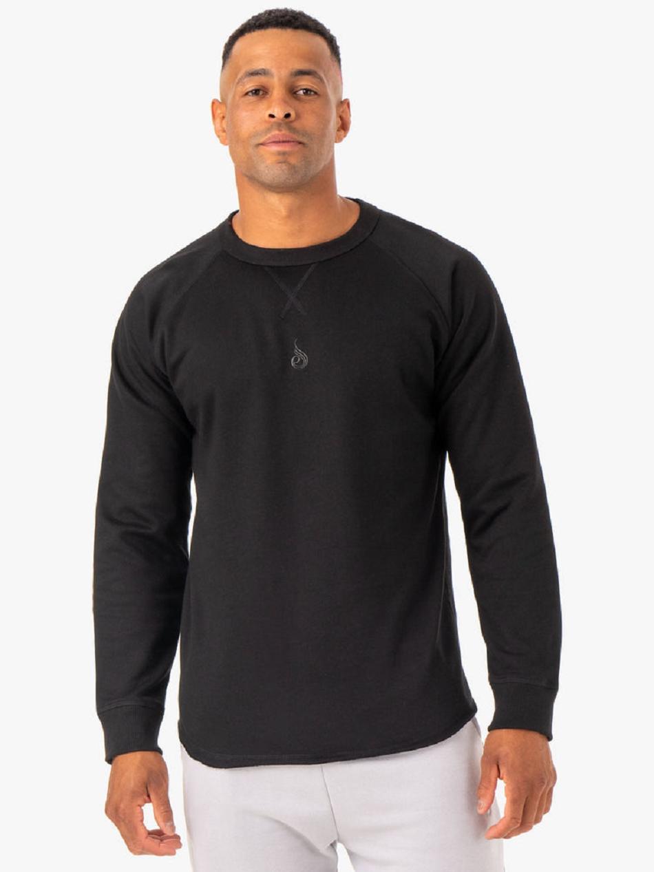 Black Men\'s Ryderwear Restore Crew Neck Top | ES8956078