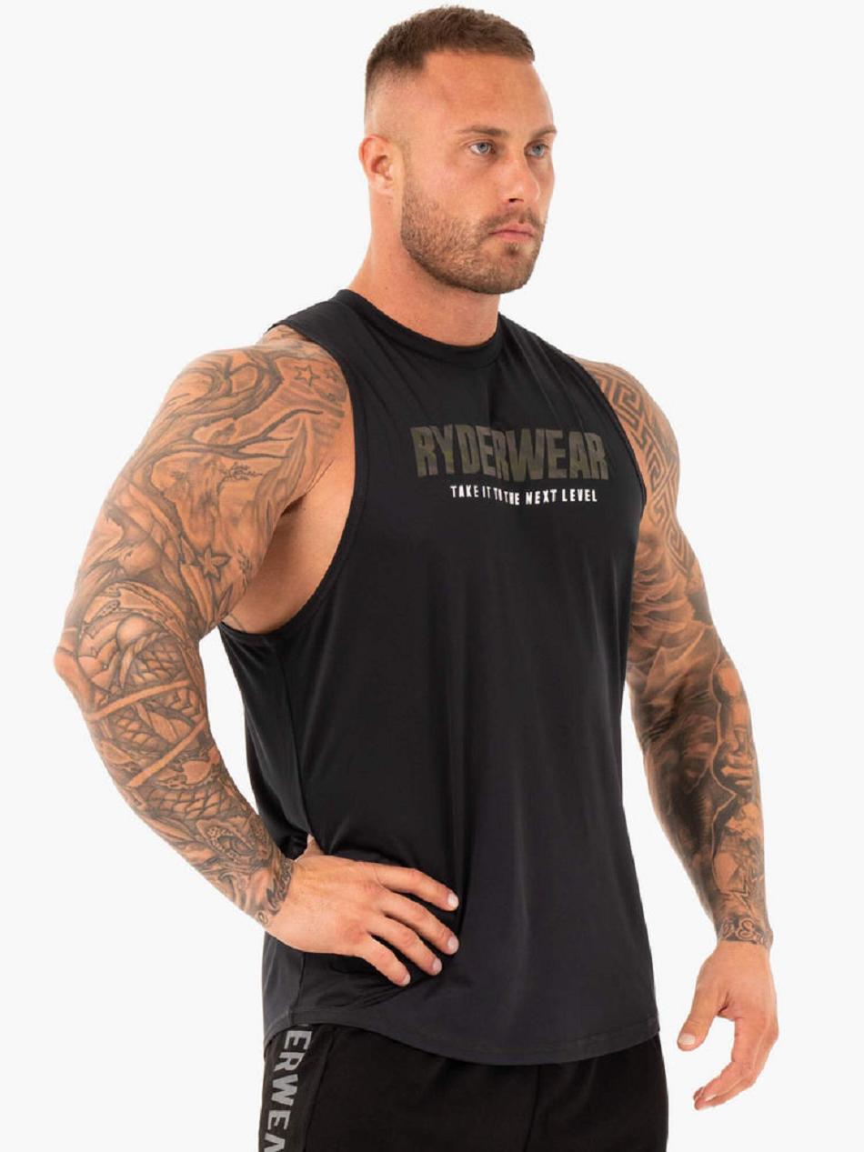 Black Men's Ryderwear Strength Baller Tanks | 153DF84571