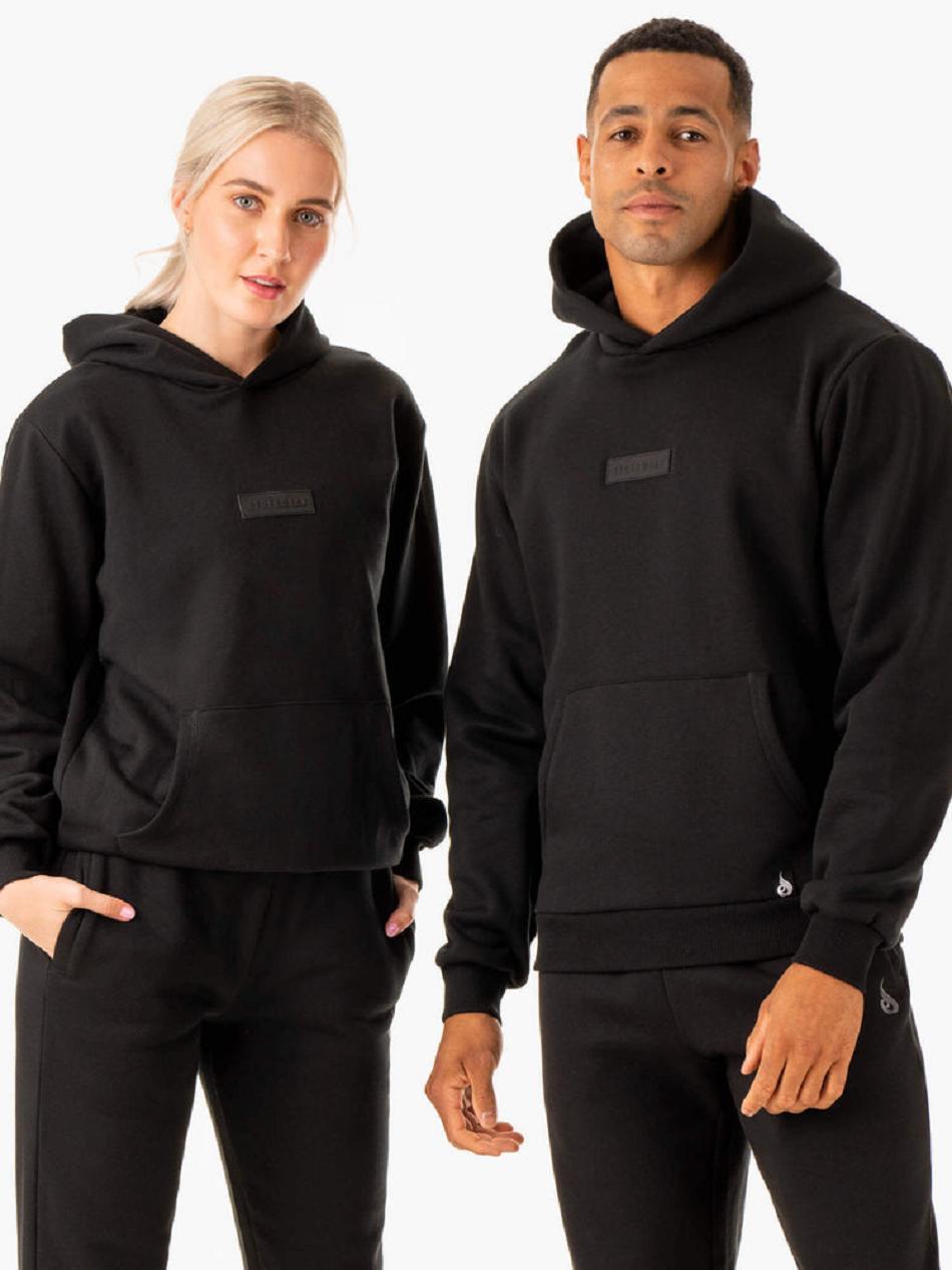 Black Men's Ryderwear Unisex Pullover Hoodie | 653Y50919