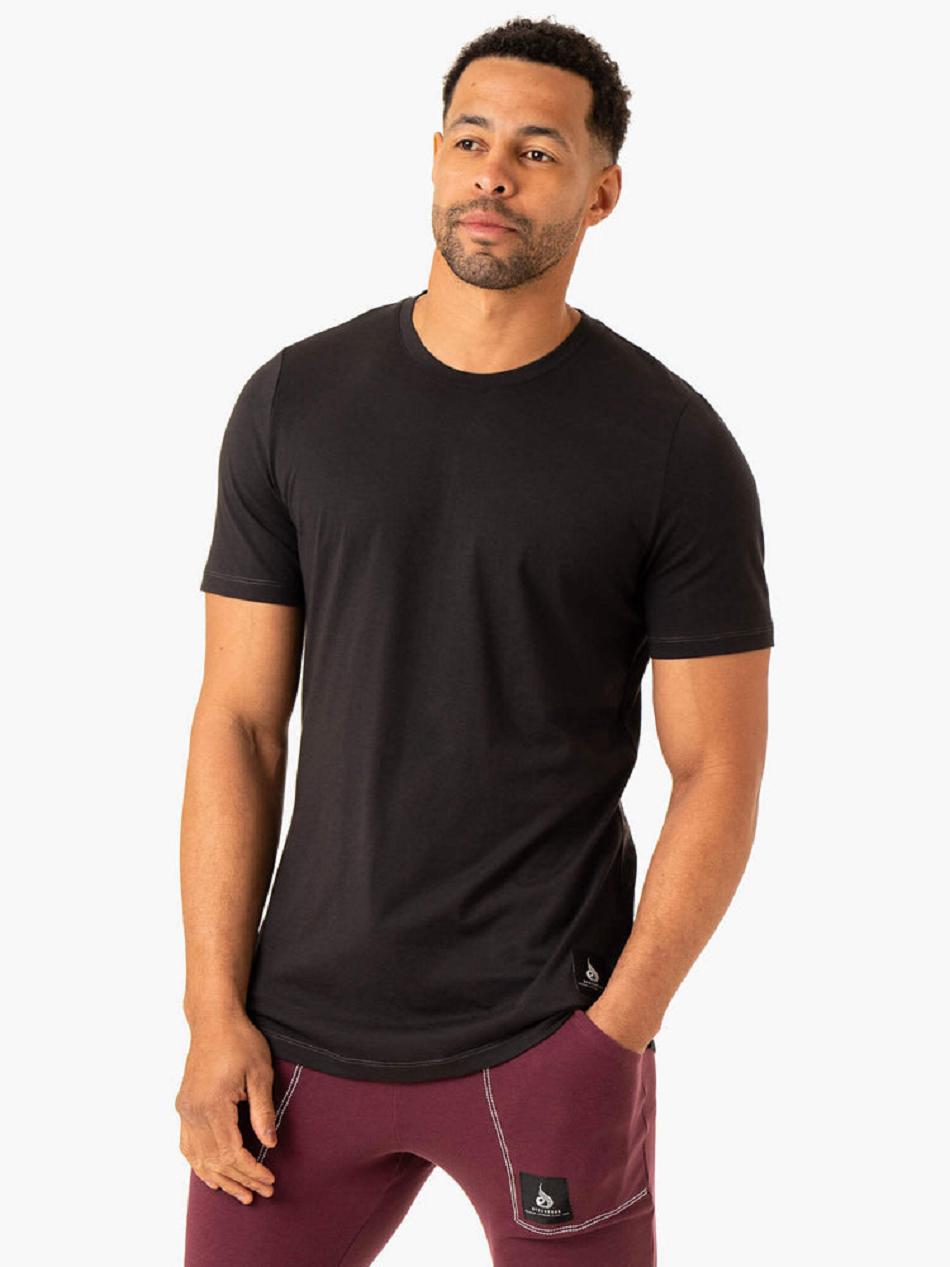 Black Men's Ryderwear Vital T-Shirt Active Lounge | 146Y96649