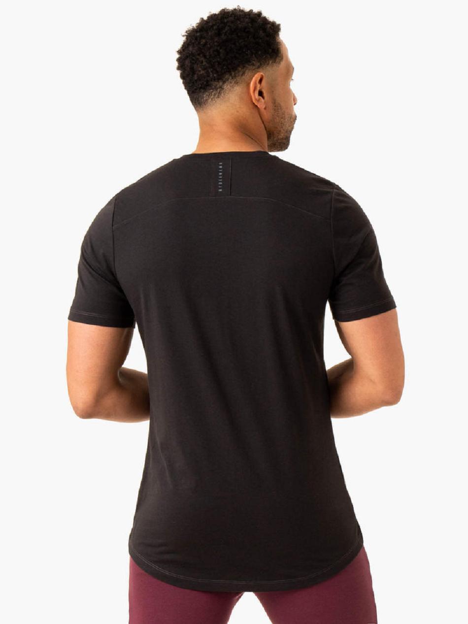 Black Men's Ryderwear Vital T-Shirt Active Lounge | 146Y96649