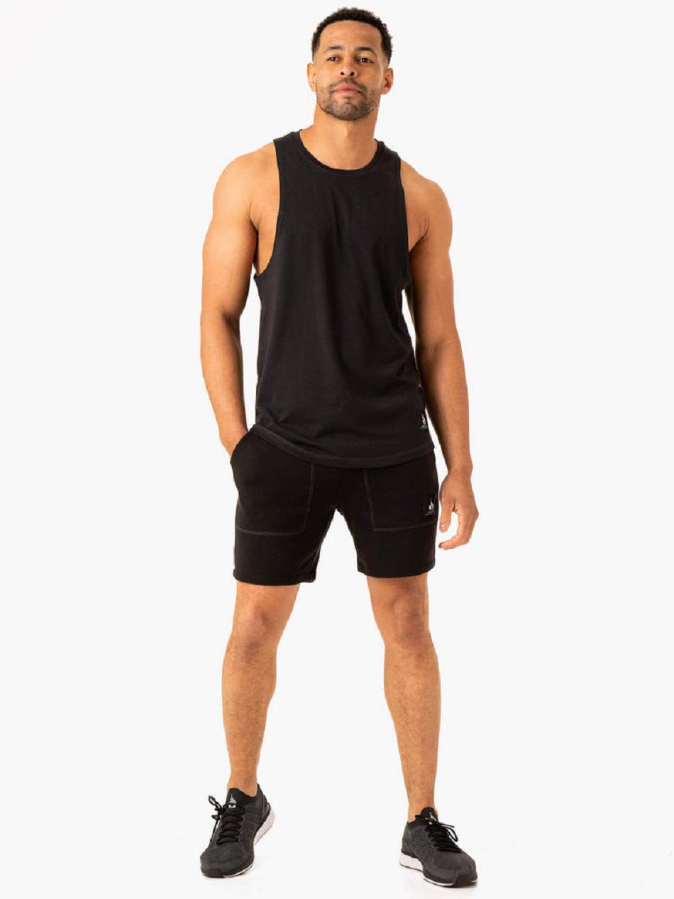 Black Men's Ryderwear Vital Track Short Active Lounge | 100YR17737