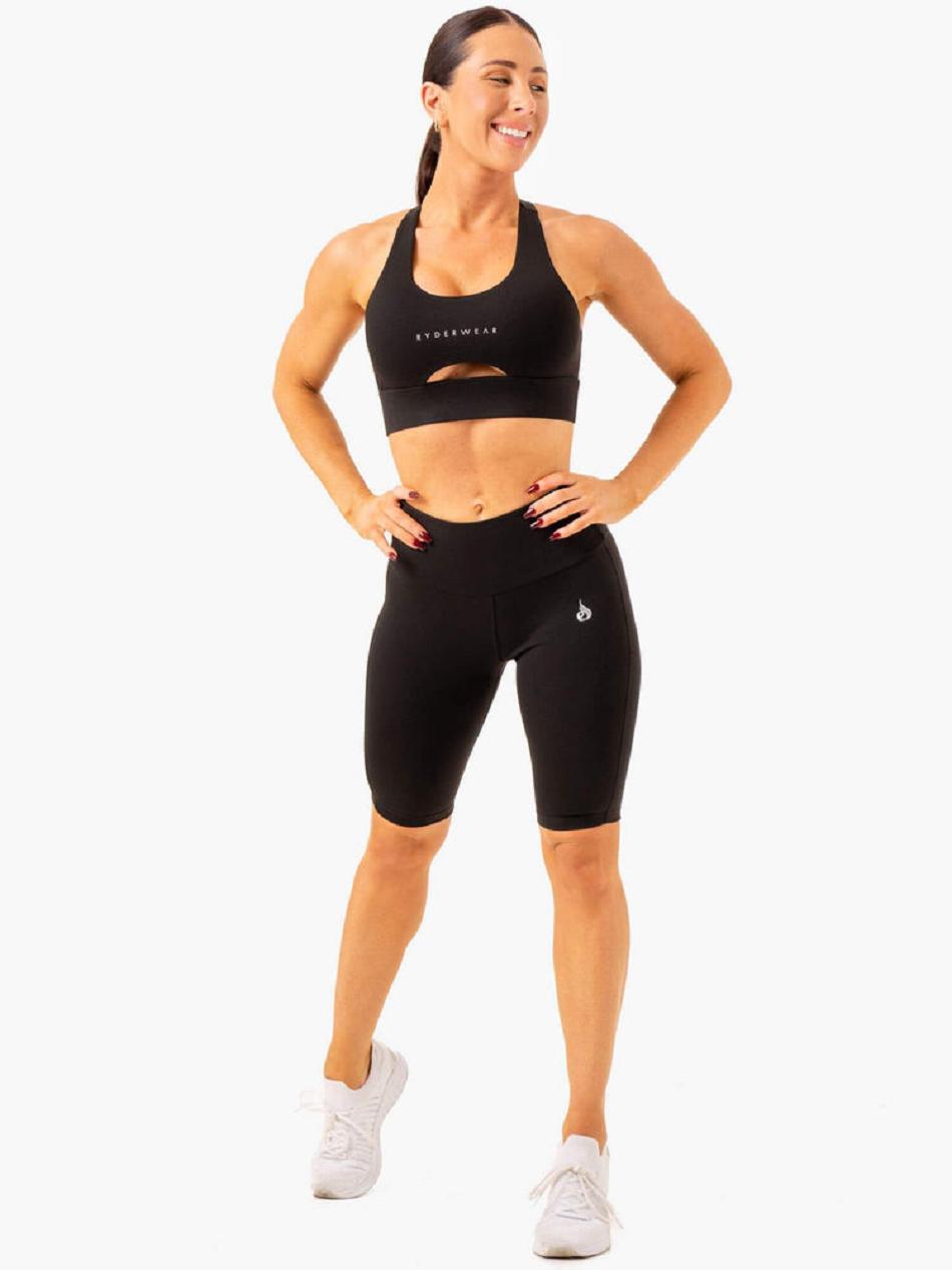 Black Women's Ryderwear Action Bike Short Shorts | 613Y73188