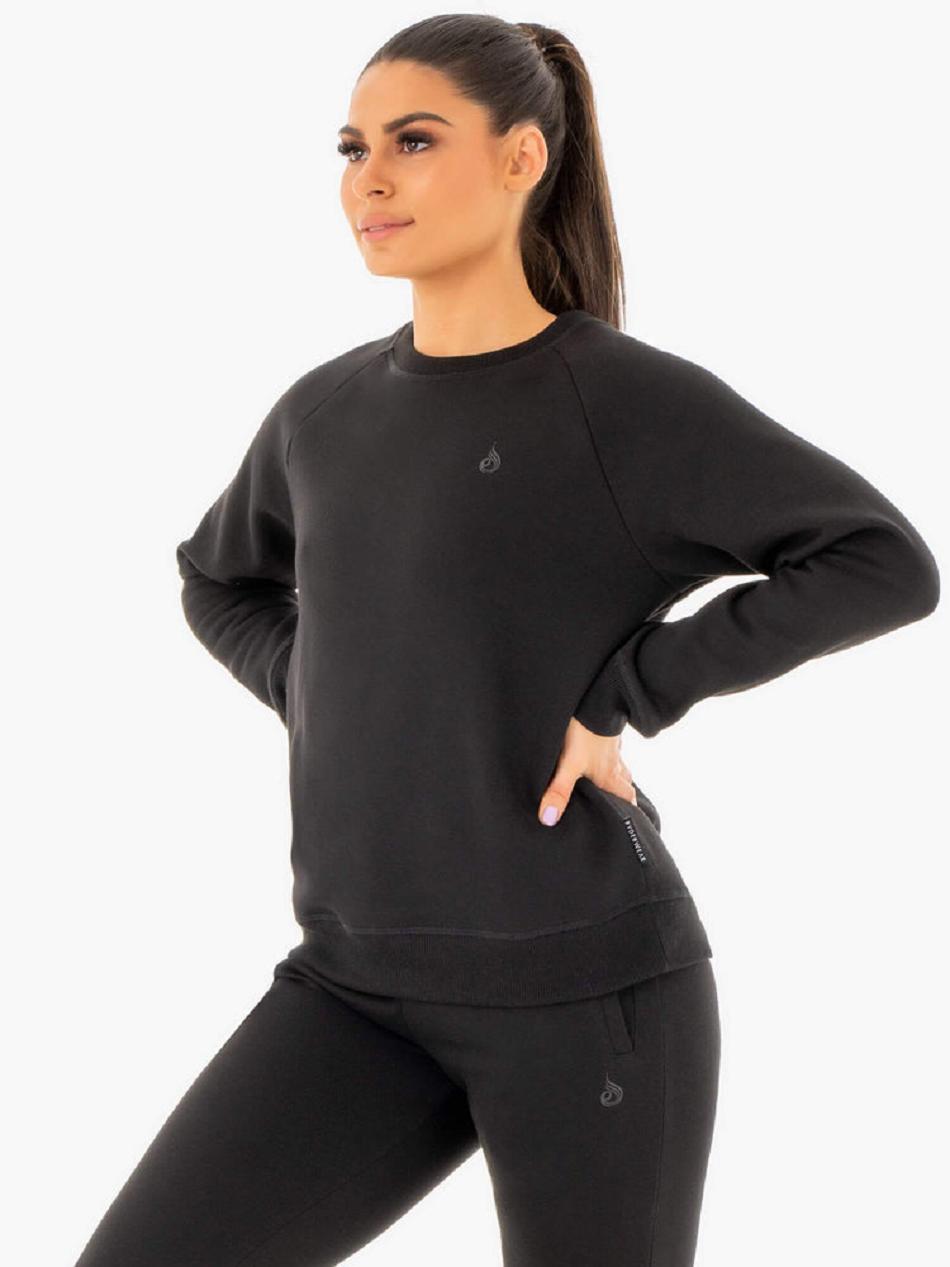 Black Women's Ryderwear Adapt Boyfriend Sweaters | 110S12658