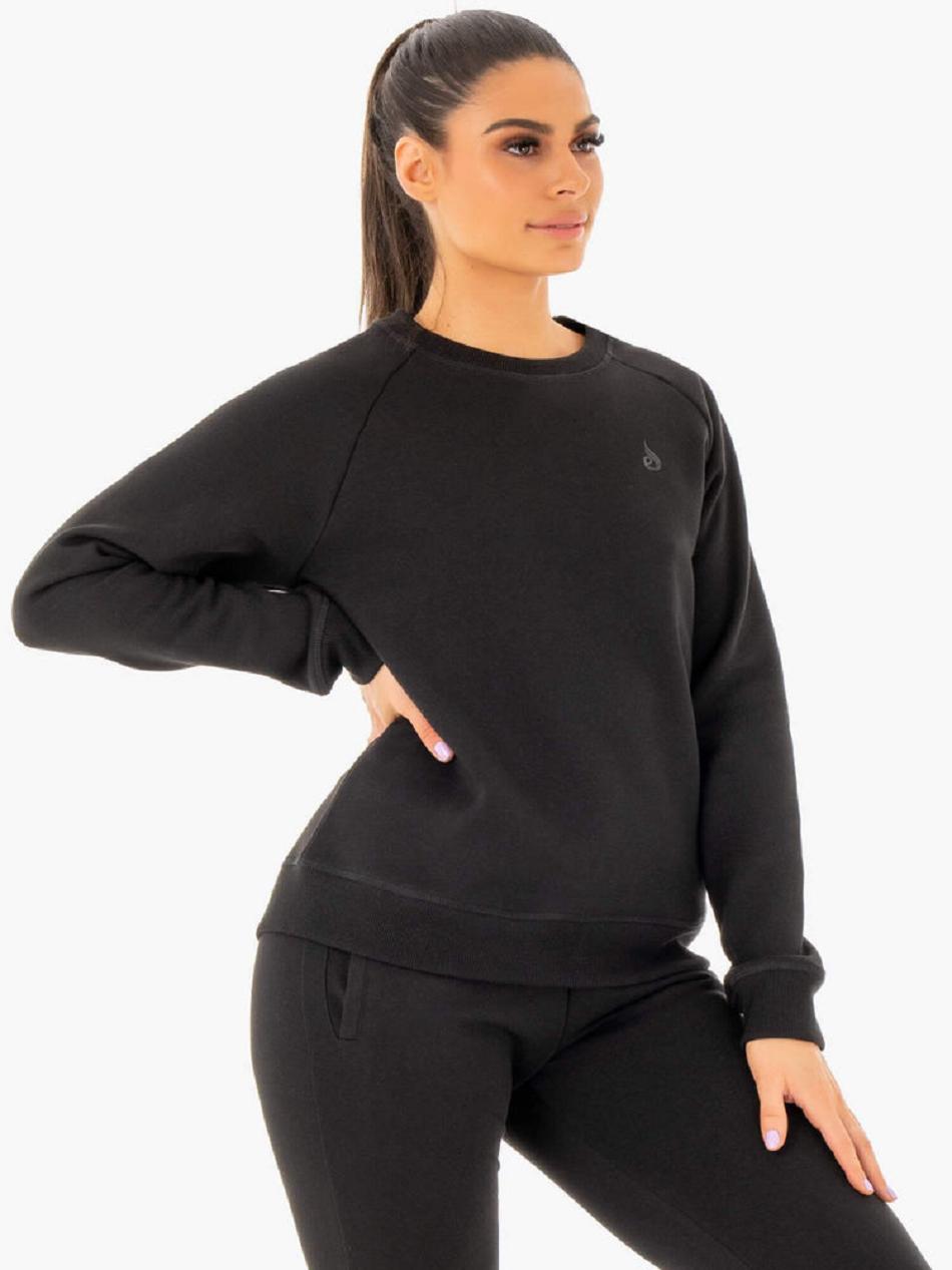 Black Women's Ryderwear Adapt Boyfriend Sweaters | 110S12658