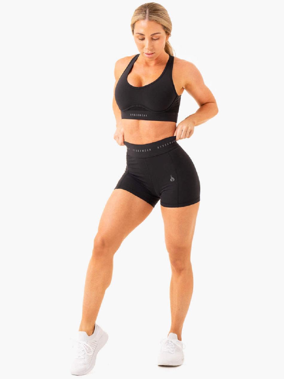 Black Women's Ryderwear Advance Compression Short Shorts | 53SB56354