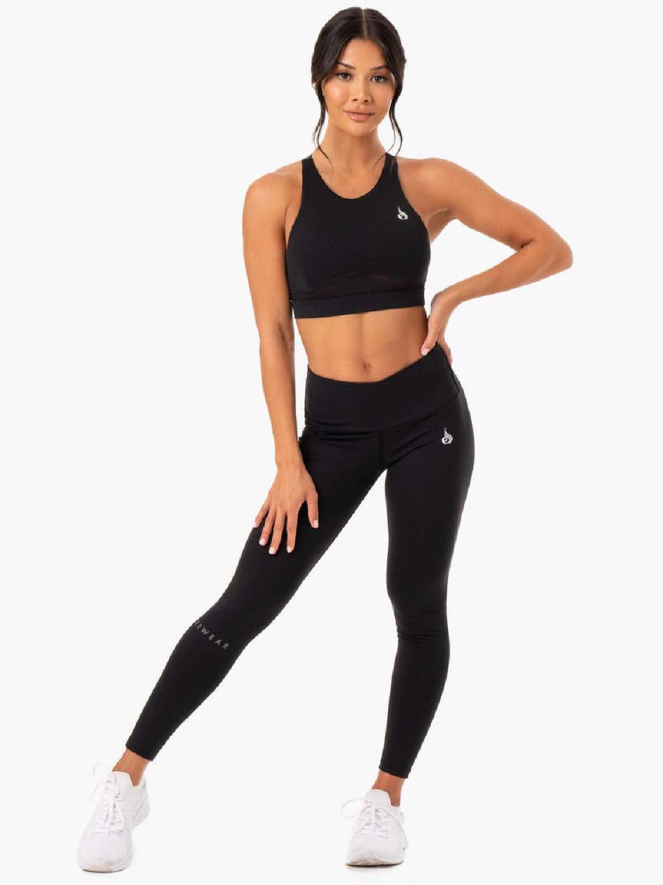 Black Women's Ryderwear Amazon Mesh Sports Bras | G5B88454