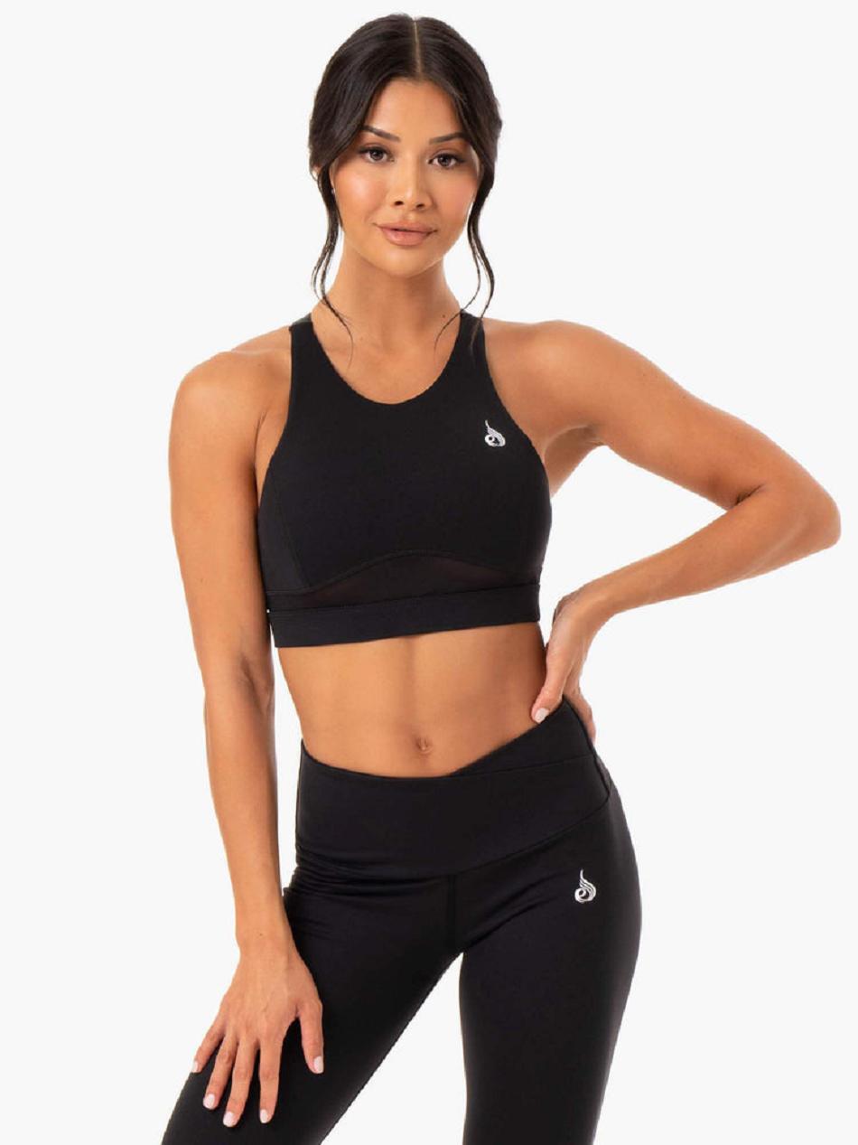 Black Women\'s Ryderwear Amazon Mesh Sports Bras | G5B88454