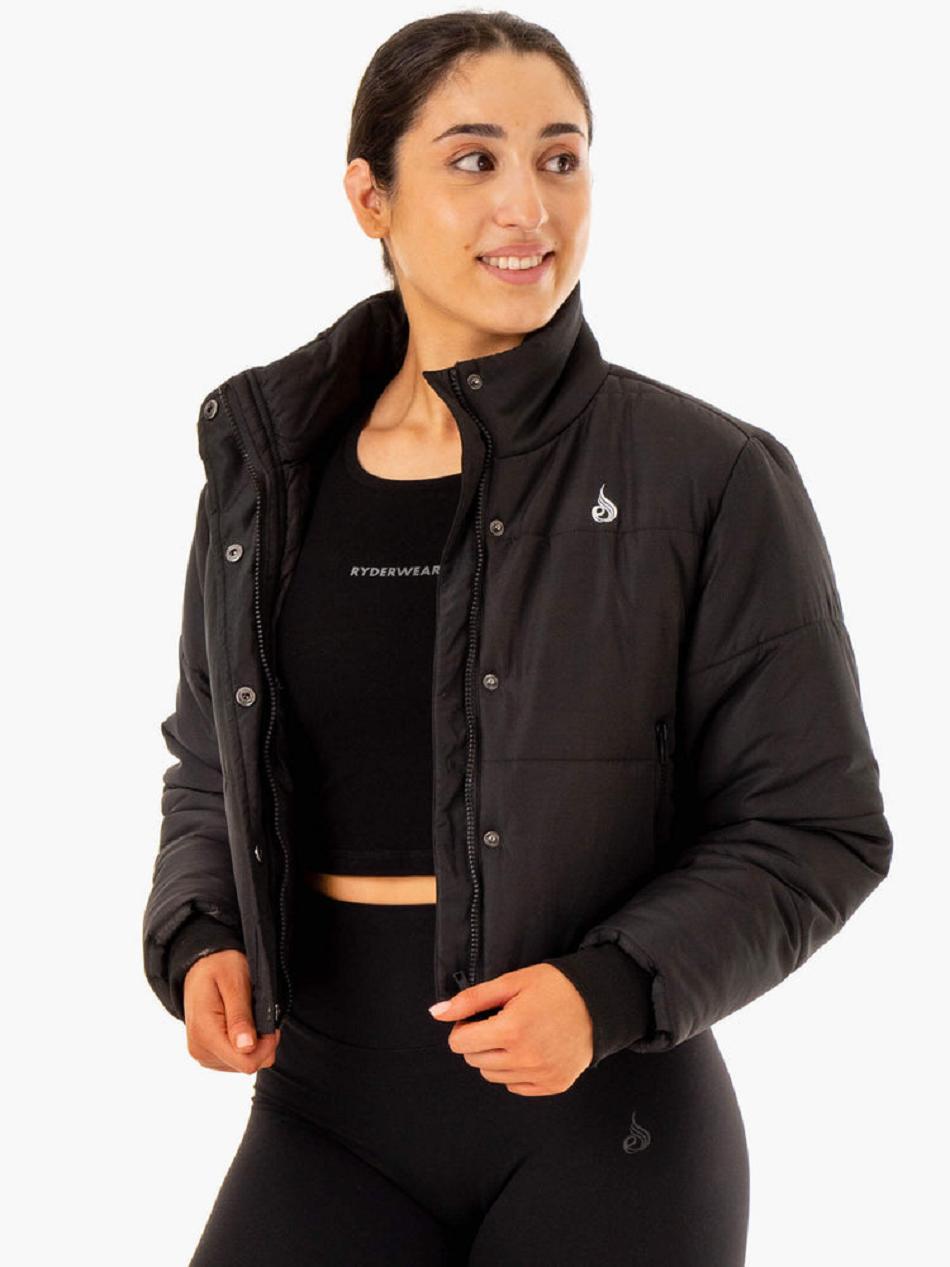 Black Women's Ryderwear Apex Puffer Jackets | MT7171126