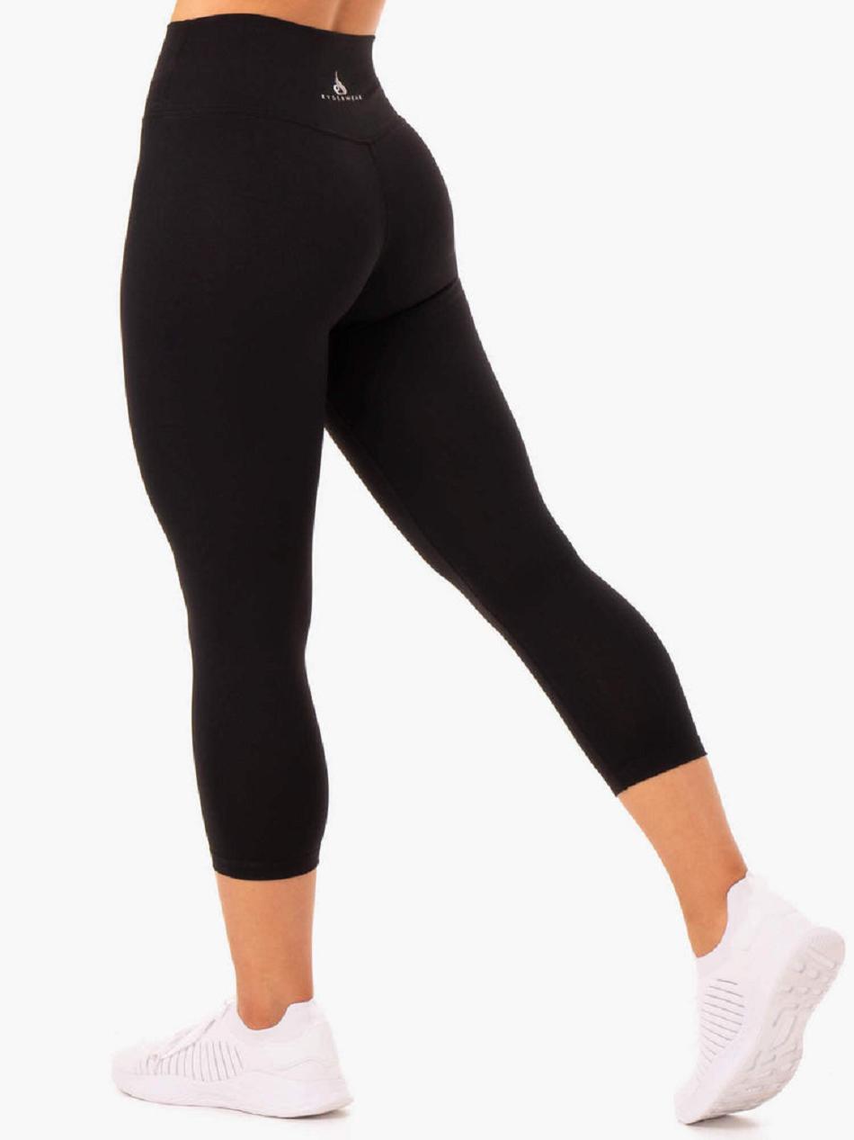 Black Women's Ryderwear Base 7/8 High Waisted Leggings | 103J66308