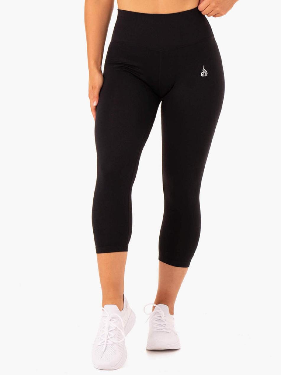 Black Women's Ryderwear Base 7/8 High Waisted Leggings | 103J66308