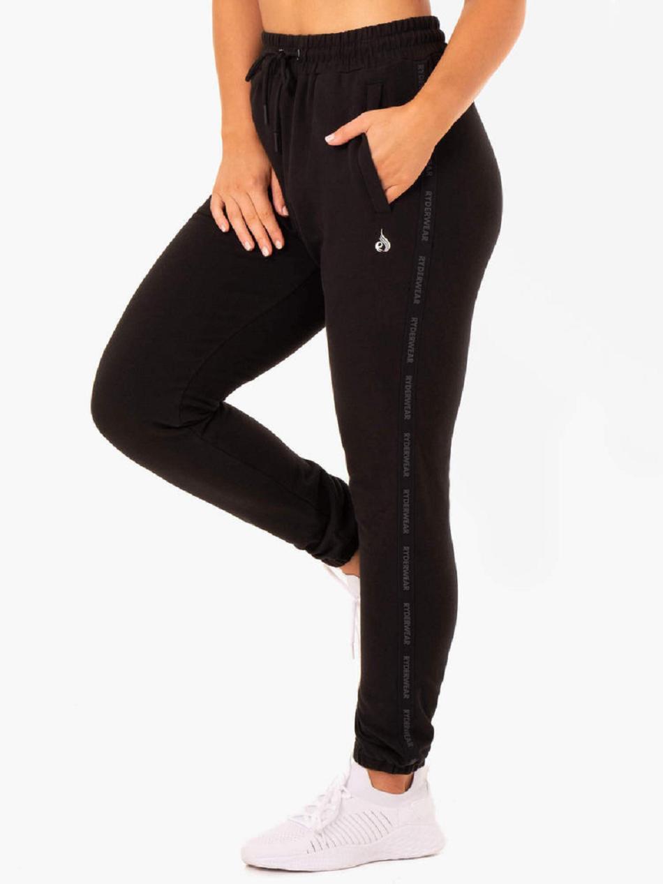 Black Women's Ryderwear Base High Waisted Track Pants | 75RC25368