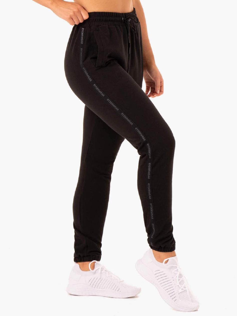 Black Women's Ryderwear Base High Waisted Track Pants | 75RC25368