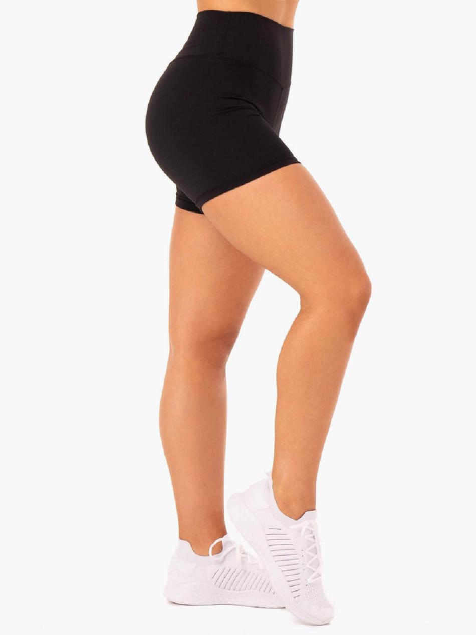 Black Women's Ryderwear Base High Waisted Shorts | XG5192127