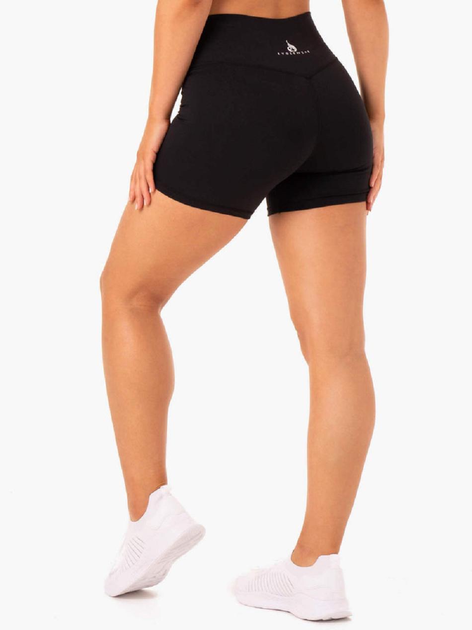 Black Women's Ryderwear Base High Waisted Shorts | XG5192127