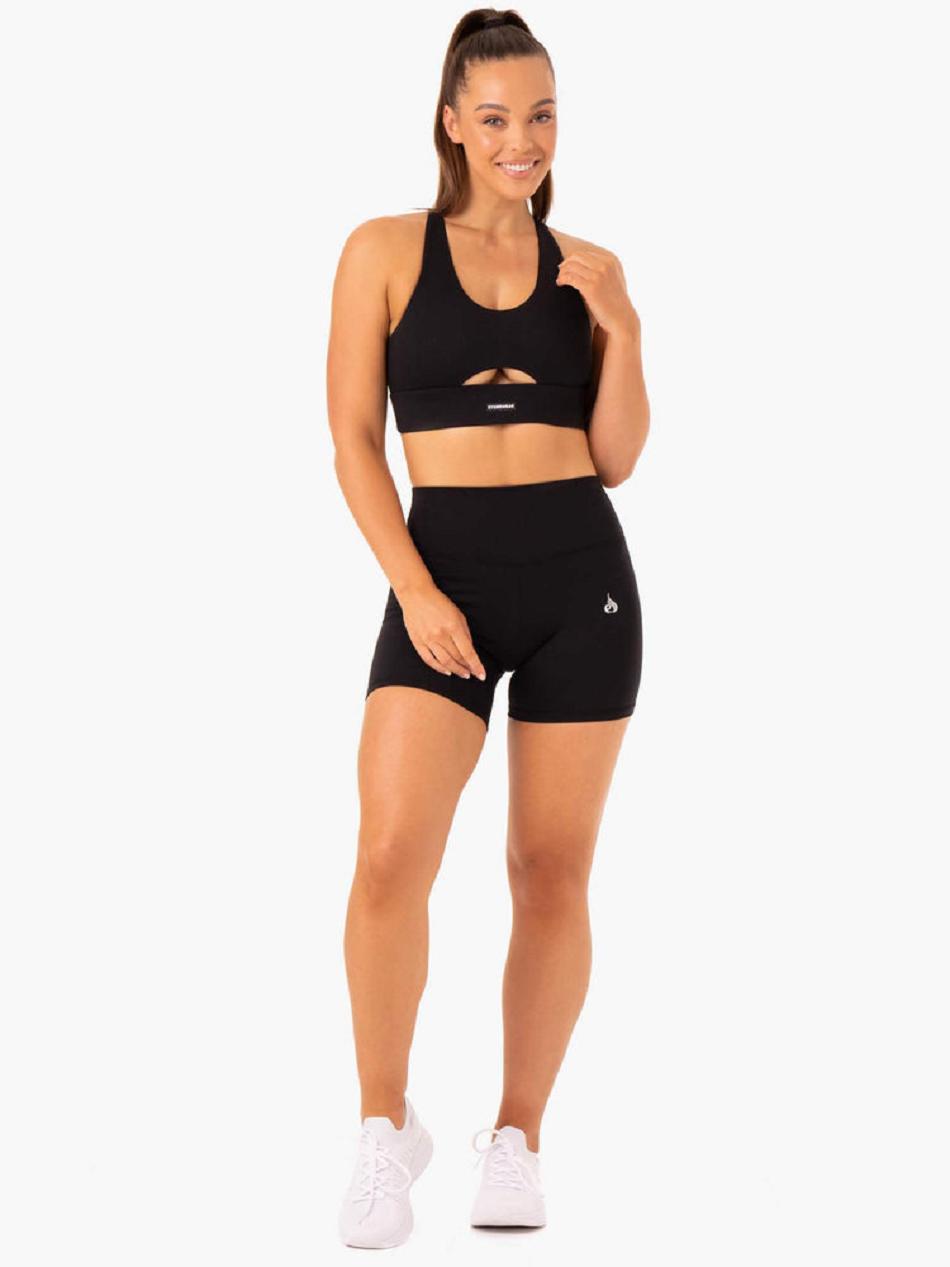 Black Women's Ryderwear Base High Waisted Shorts | XG5192127