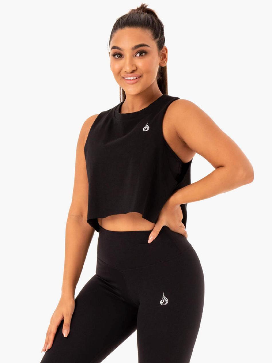 Black Women's Ryderwear Base Muscle Tank Top | 60FV49676