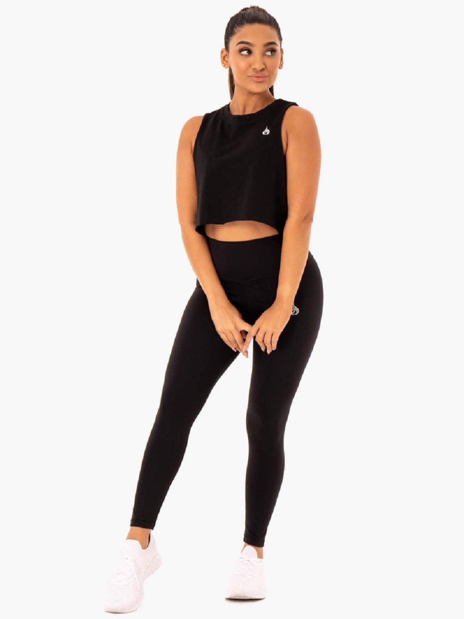 Black Women's Ryderwear Base Muscle Tank Top | 60FV49676