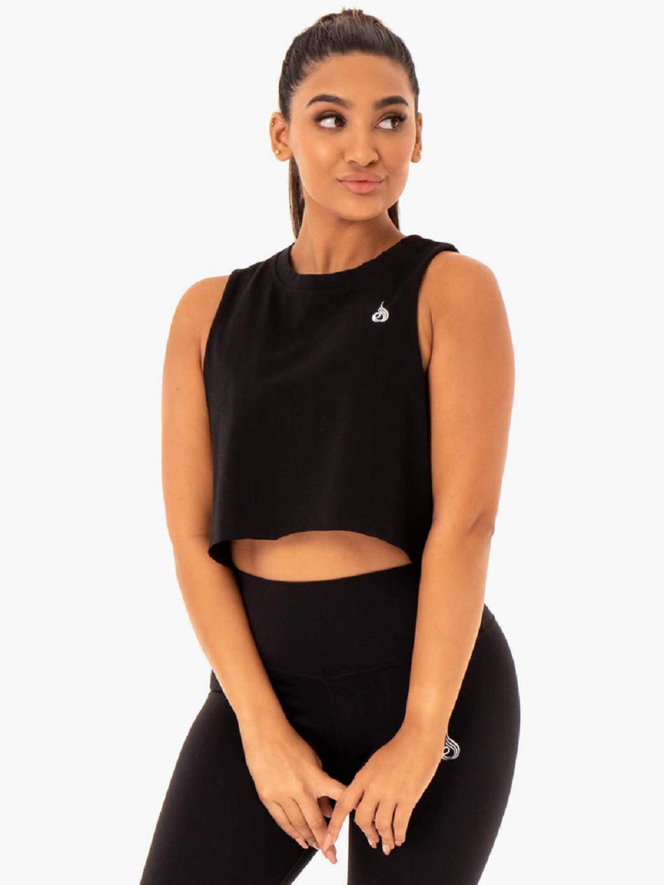 Black Women\'s Ryderwear Base Muscle Tanks | NG6741745