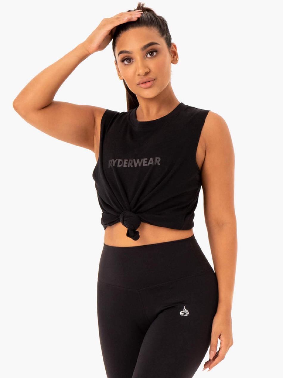 Black Women\'s Ryderwear Base Regular Cut Tanks | 69EW62674