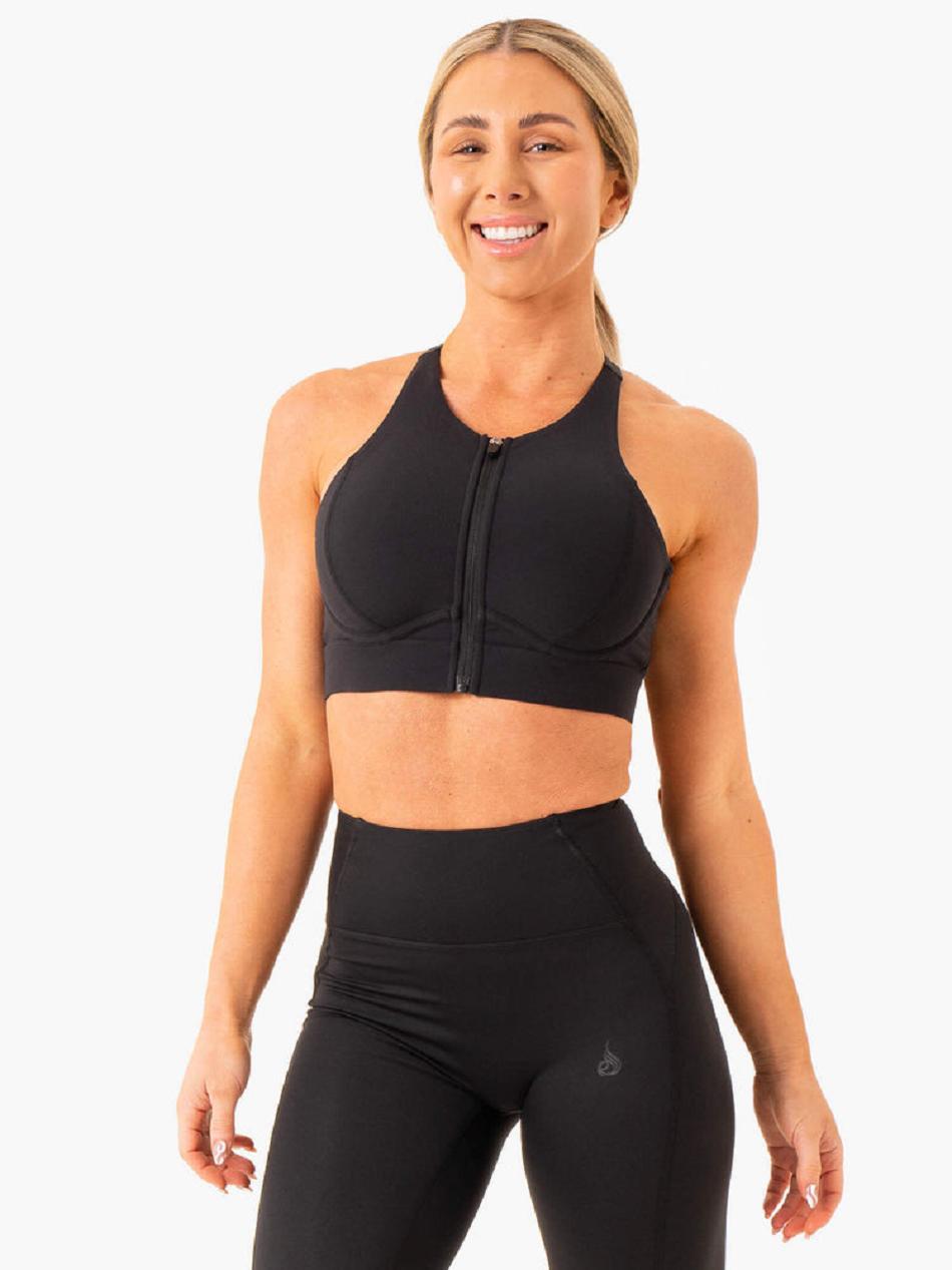 Black Women\'s Ryderwear Critical High Impact Sports Bras | 55JS51438