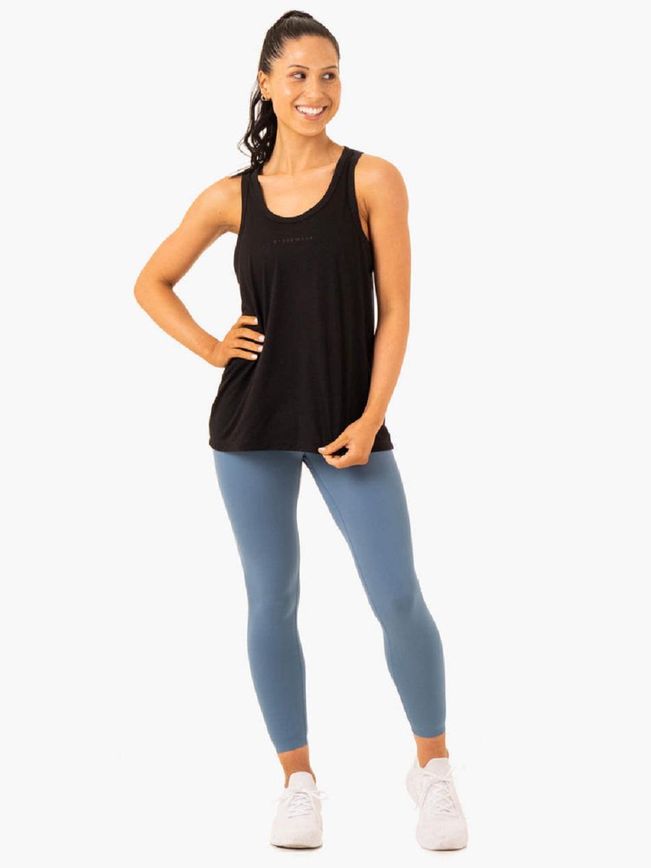 Black Women's Ryderwear Ease Relaxed Tanks | 68SB95854